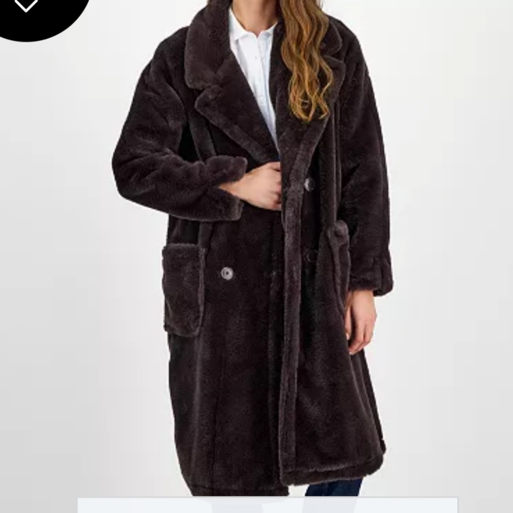 Faux Fur double breasted coat